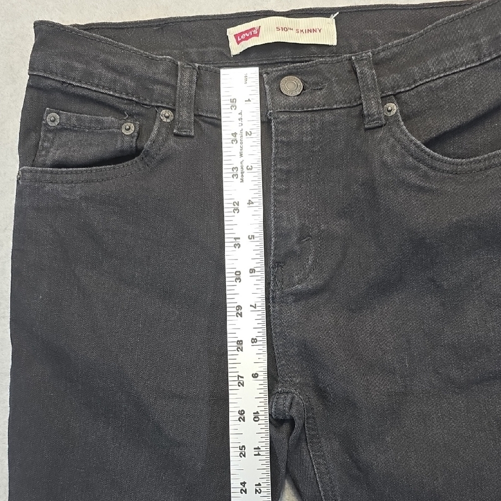 Levi’s 510 Skinny Jeans Black Stretch Denim Youth 16 Reg W28 L30 - Picture 5 of 11